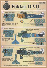  Print Scale Decals  1/72 Fokker D.VII Pt 2 (6) Jasta 19 Yellow nose; J PSL72025