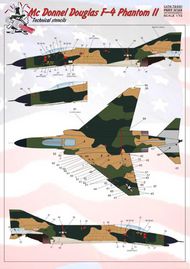  Print Scale Decals  1/72 McDonnell F-4 Phantom Stencil Data for up to PSL72031
