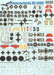  Print Scale Decals  1/72 Messerschmitt Bf.109D PSL72032