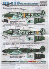  Print Scale Decals  1/72 Messerschmitt Bf.110 (11) 110B 3U+BC Stab II; PSL72035