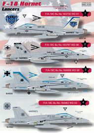  Print Scale Decals  1/72 F/A-18C Hornet Part 3 Lancers complete set 1 PSL72053