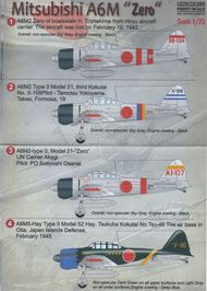  Print Scale Decals  1/72 Mitsubishi A6M Zero: 1. A6M2 Zero of boatswai PSL72068