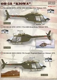  Print Scale Decals  1/72 OH-58 'Kiowa': 1. OH-58A 68-16779 (16779) 120 PSL72070