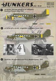  Print Scale Decals  1/72 Junkers Ju.52/3M: 1. Ju.52/3m, 2nd snd squadr PSL72075