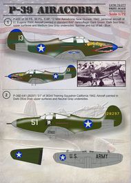  Print Scale Decals  1/72 Bell P-39 Airacobra: 1. P-400 of 39 FS, 35 FG PSL72077