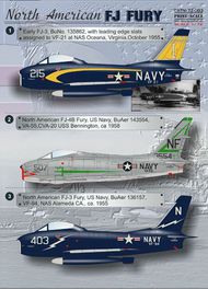  Print Scale Decals  1/72 North-American FJ-4 Fury: 1. Early FJ-3, BuNo PSL72083