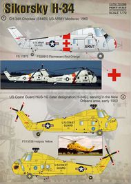  Print Scale Decals  1/72 Sikorsky H-34: 1. CH-34A Choctaw (54465) US A PSL72088