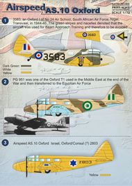  Print Scale Decals  1/72 Airspeed AS.10 Oxford: 1. 3583, an Oxford I o PSL72089