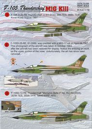  Print Scale Decals  1/72 Republic F-105D Thunderchief: 1. F-105D-20-R PSL72096