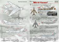  Print Scale Decals  1/72 Mikoyan MIG-19 Farmer: 1. MiG-19 PM, a board PSL72115