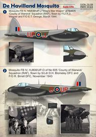  Print Scale Decals  1/72 De Havilland Mosquito FB Mk.IV NF.XXX NF.II N PSL72159
