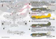  Print Scale Decals  1/72 Curtiss P-40N: 1. P-40N, 7th Fighter Squadron PSL72175