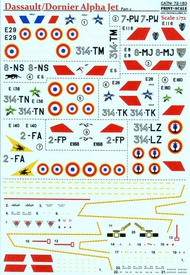  Print Scale Decals  1/72 Dassault/Dornier Alpha Jet Part 2: 1. Alpha J PSL72183