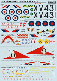  Print Scale Decals  1/72 F-4  Phantom II of the RAF & FAA PSL72188