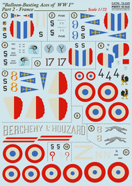  Print Scale Decals  1/72 Balloon-Busting Aces of WW I Part 2 - France PSL72225