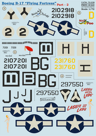  Print Scale Decals  1/72 Boeing B-17 Flying Fortress Part 2 PSL72239