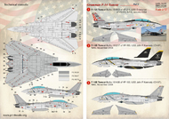  Print Scale Decals  1/72 F-14A/F-14B Tomcat VF-211 and VF-103 x 2 PSL72275
