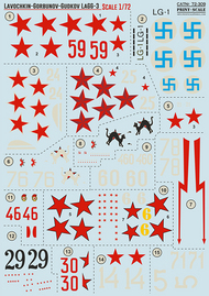  Print Scale Decals  1/72 LaGG-3 PSL72309