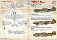  Print Scale Decals  1/72 Curtiss P-40 Part 2: 1. P-40B. Unit: 78th PS, PSL72323