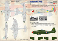  Print Scale Decals  1/72 Hawker Sea Fury Part 2: 1. Hawker Sea Fury FB PSL72334