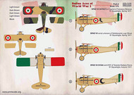  Print Scale Decals  1/72 Italian Aces of WW I. Part 3. SPAD. / 72-360 / PSL72360
