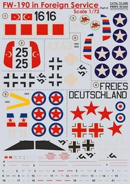  Print Scale Decals  1/72 Fw.190 in Foreign Service Part 2 PSL72396