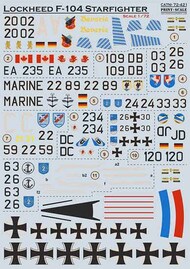  Print Scale Decals  1/72 Lockheed F-104 Starfighter PSL72421