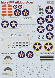  Print Scale Decals  1/72 Grumman F4F Wildcat Aces (with 3D instrument panel) PSL72441