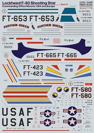  Print Scale Decals  1/72 Lockheed F-80. USA & Europe Part 2 PSL72448