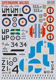  Print Scale Decals  1/72 Supermarine Walrus PSL72484