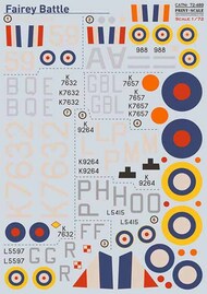  Print Scale Decals  1/72 Fairey Battle Part 2 PSL72489