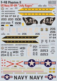  Print Scale Decals  1/72 McDonnell F-4B Phantom II US NAVY VF-84 'Jolly Rogers' PSL72519