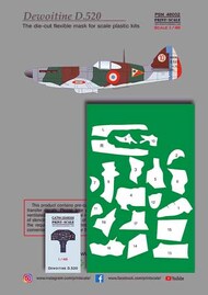  Print Scale Decals  1/48 Dewoitine D.520 mask +decal+3D decal PSM48002