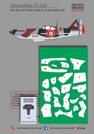 Dewoitine D.520 mask +decal+3D decal #PSM48003