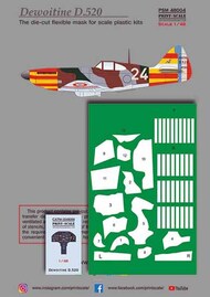Dewoitine D.520 mask +decal+3D decal #PSM48004
