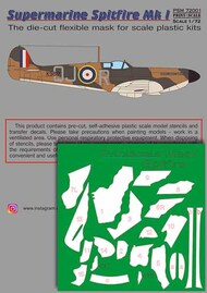  Print Scale Decals  1/72 Supermarin Spitfire Mk.I includes camouflage pattern paint mask and decals PSM72001