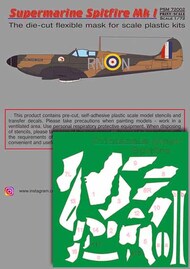  Print Scale Decals  1/72 Supermarin Spitfire Mk.I includes camouflage pattern paint mask and decals PSM72002