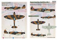  Print Scale Decals  1/72 Supermarin Spitfire Mk.I includes camouflage pattern paint mask and decals PSM72003