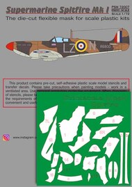 Supermarin Spitfire Mk.I includes camouflage pattern paint mask and decals #PSM72007