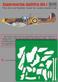 Supermarin Spitfire Mk.I includes camouflage pattern paint mask and decals #PSM72008