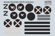 Savoia-Marchetti SM.79 includes camouflage pattern paint mask and decals #PSM72010