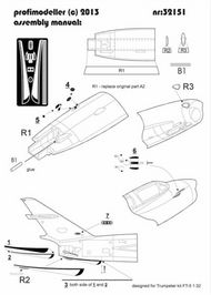  ProfiModeller  1/32 correction set for FT-5 FIGHTER (Mikoyan MiG-17F) CHinese training double seater PF32151P