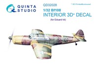  Quinta Studio  1/32 Messerschmitt Bf.108 3D-Printed & coloured Interior on decal paper QTSQD32028