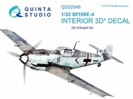  Quinta Studio  1/32 Messerschmitt Bf.109E-4 3D-Printed & coloured Interior on decal paper QTSQD32049