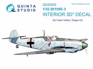 Messerschmitt Bf.109E-3 3D-Printed & coloured Interior on decal paper #QTSQD32052