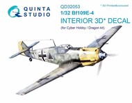  Quinta Studio  1/32 Messerschmitt Bf.109E-4 3D-Printed & coloured Interior on decal paper QTSQD32053