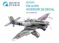  Quinta Studio  1/32 Interior 3D Decal - Ju.87A Stuka (TRP kit) QTSQD32091
