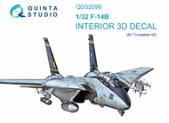  Quinta Studio  1/32 Interior 3D Decal - F-14B Tomcat (TRP kit) QTSQD32099