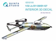  Quinta Studio  1/32 Junkers Ju EF-126 'Elli' / EF-127 'Walli' 3D-Printed & coloured Interior on decal paper OUT OF STOCK IN US, HIGHER PRICED SOURCED IN EUROPE QTSQD32105