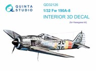  Quinta Studio  1/32 Focke-Wulf Fw.190A-8 3D-Printed & coloured Interior on decal paper QTSQD32126